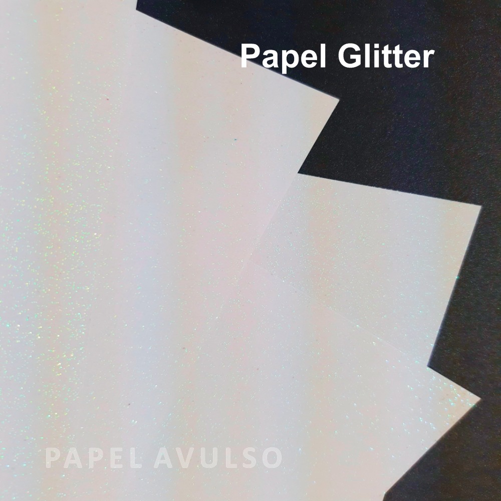 Papel Glitter Branco