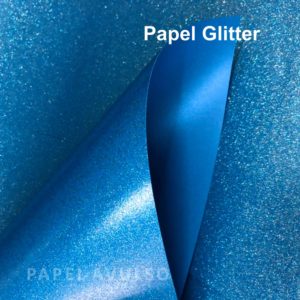 Papel Glitter Azul Forte