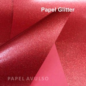 Papel Glitter Vermelho