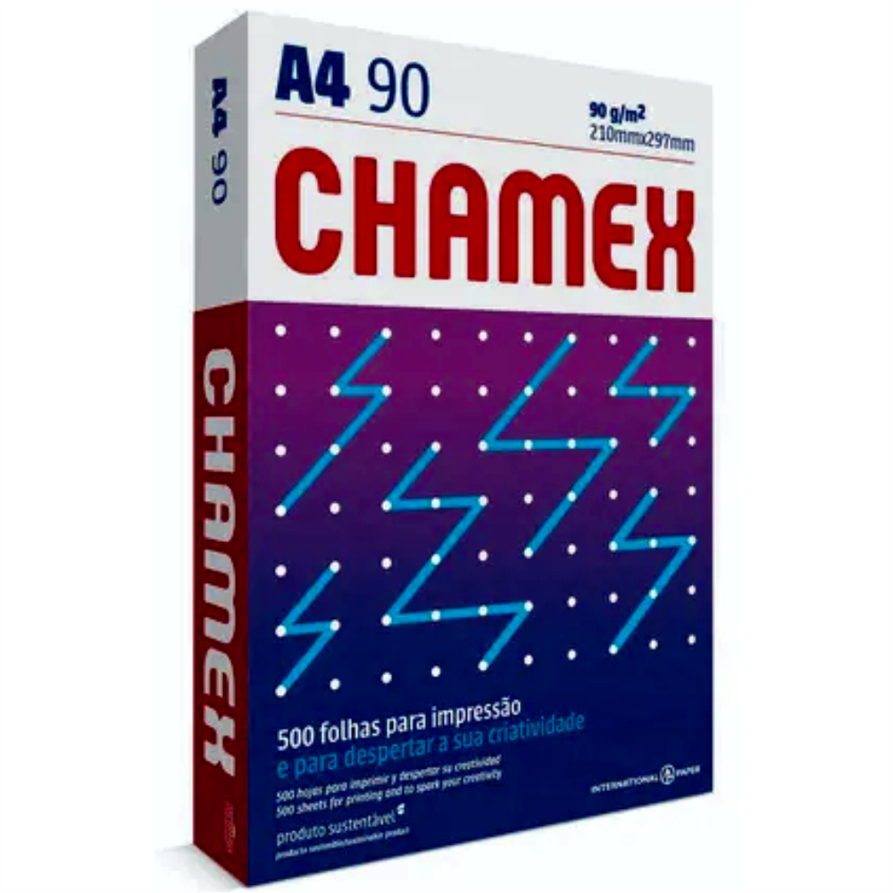 Papel Chamex A4 90g - pacote com 500 folhas