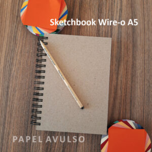 Sketchbook A5 c/Pólen s/impressão - Capa Rustica - Wire-o preto