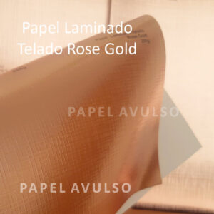 Papel Laminado Telado Rose Gold