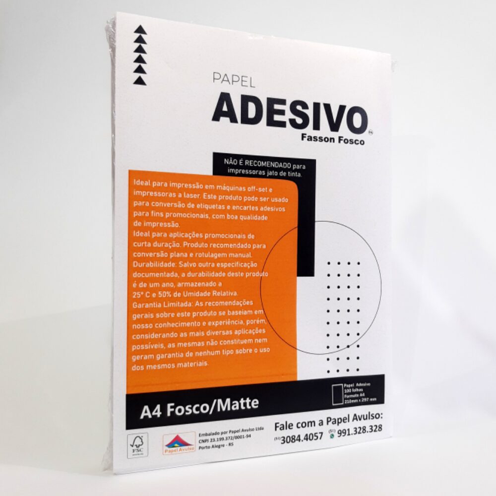 Papel Adesivo Fasson com 100 fls