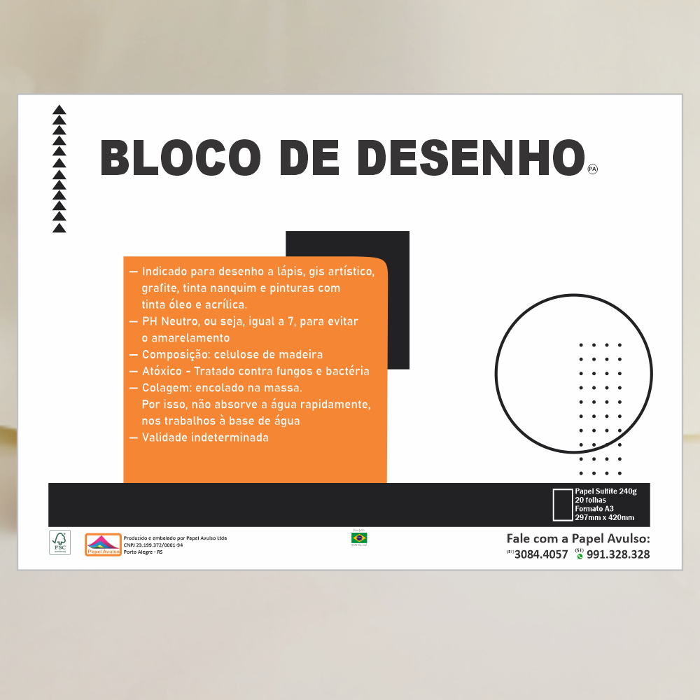 Bloco de Desenho — Tamanho A3
