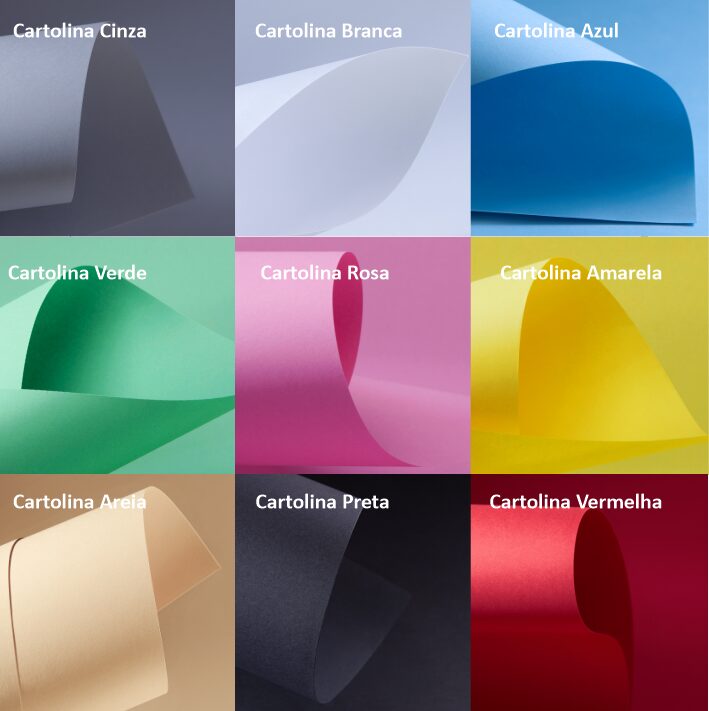 Papel Cartolina Escolar - Tamanho 48x66 cm