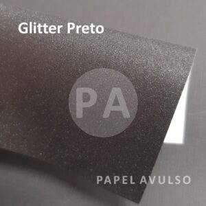 Papel Metal Glitter Preto